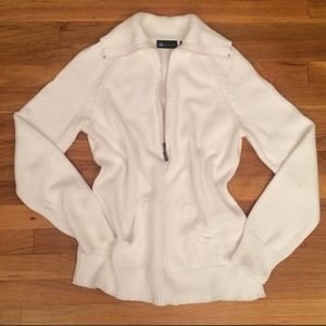 🌈EUC White Relativity half zip up pull over